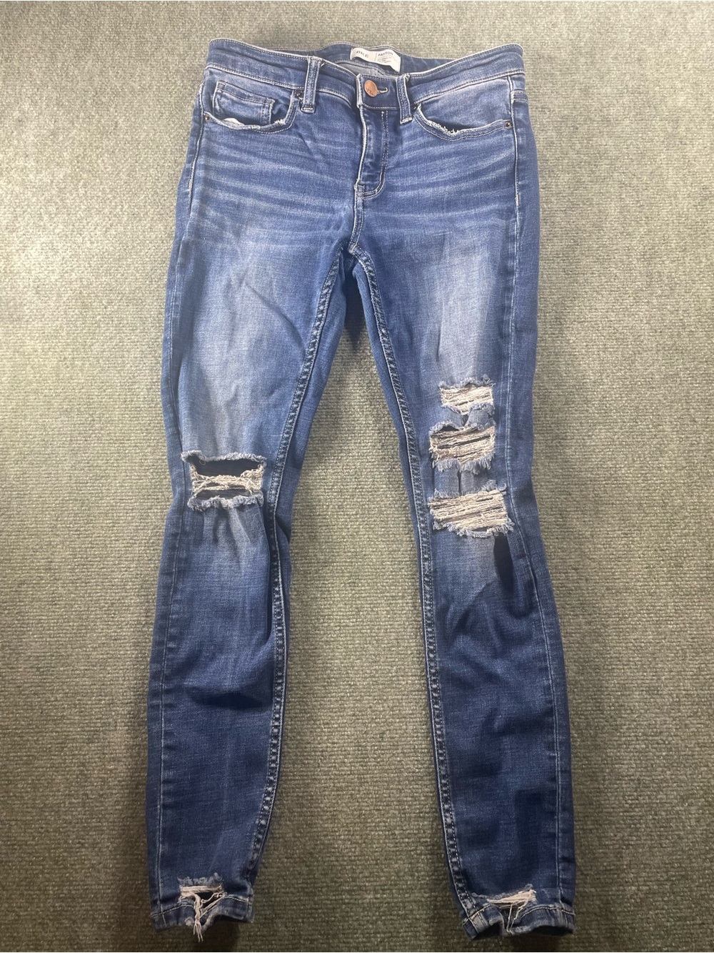 BKE Payton Women's Dark‎ Blue Distressed Skinny Jeans